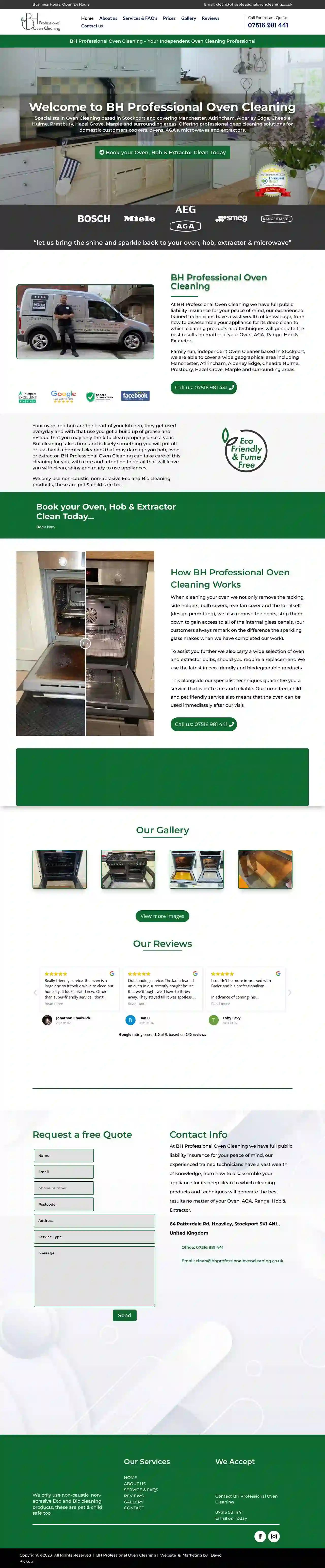 BH Professional Oven Cleaning