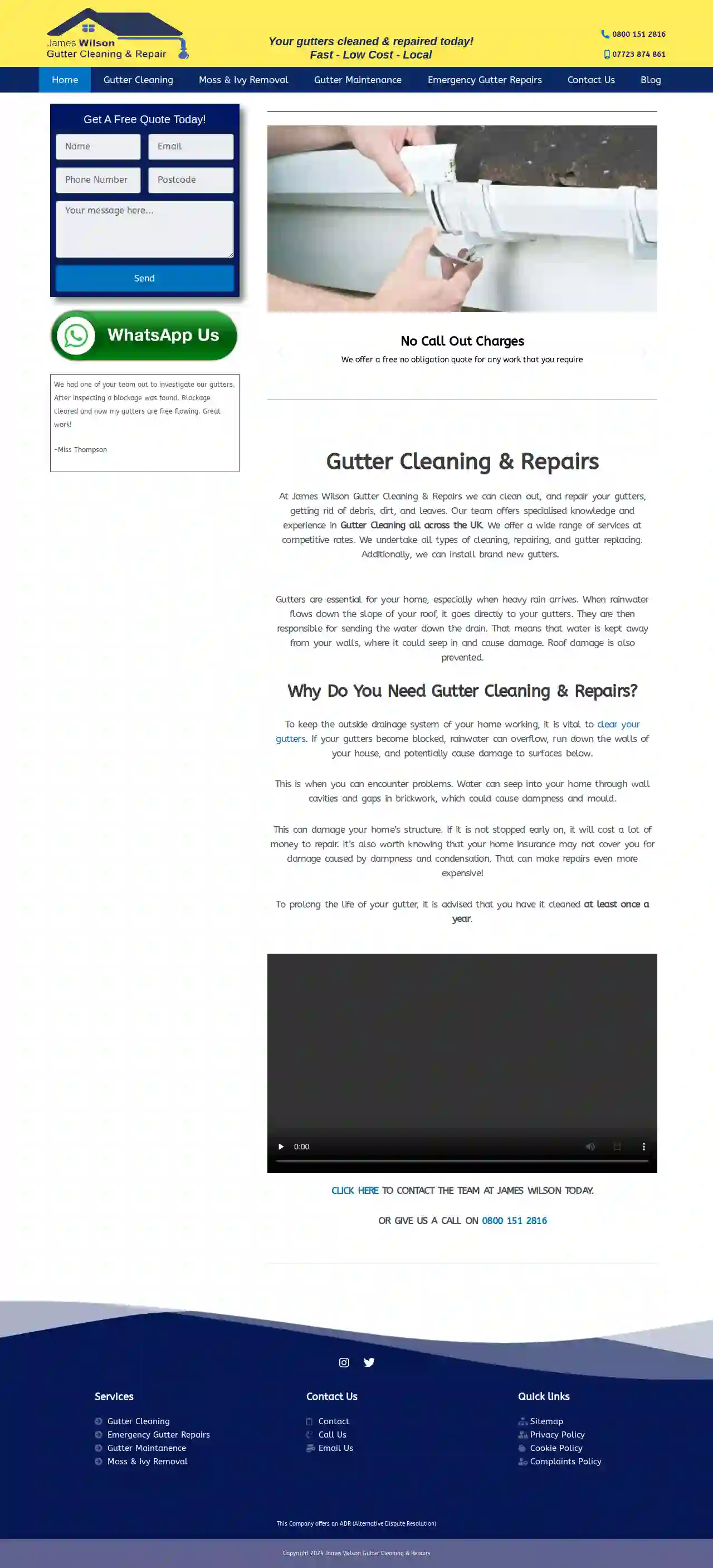 James Wilson Gutter Cleaning and Repairs