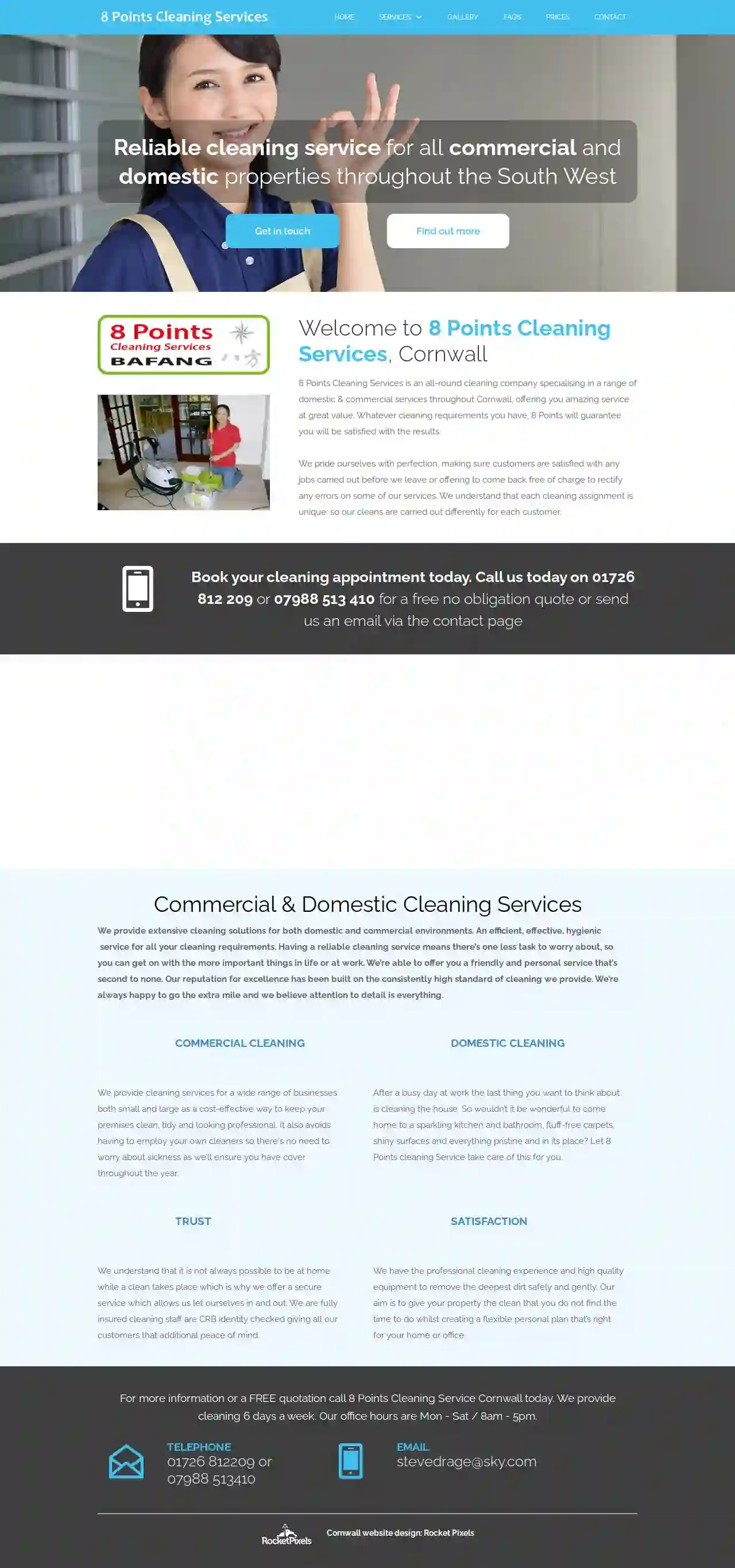 8 points cleaning services St Austell Cornwall