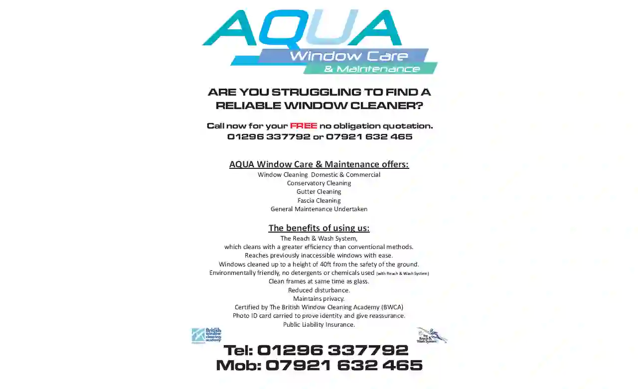 Aqua Window Care & Maintenance