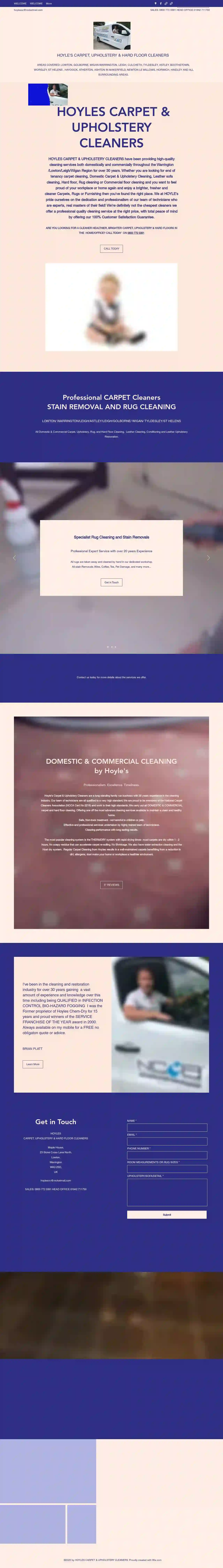 HOYLES CARPET, UPHOLSTERY CLEANERS