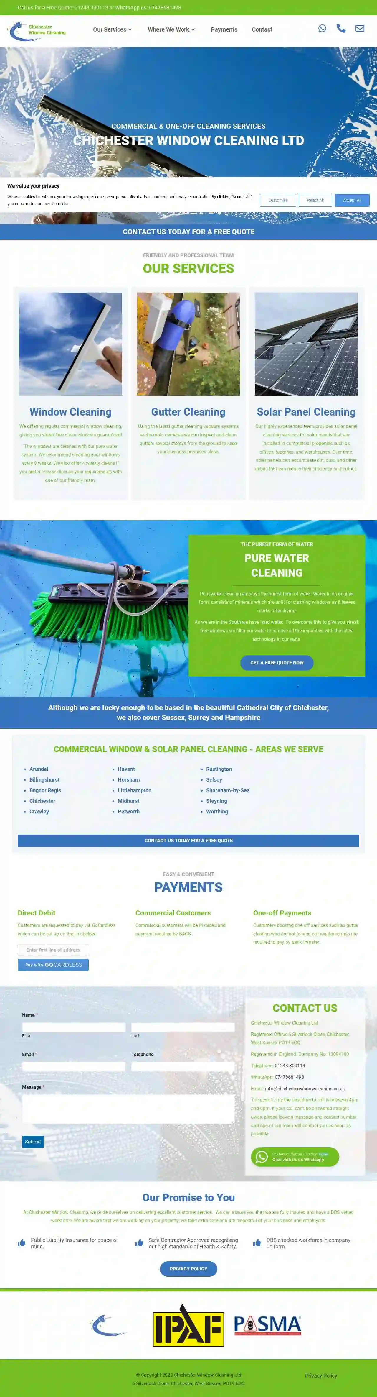 Chichester Window Cleaning LTD - Commercial Window Cleaner