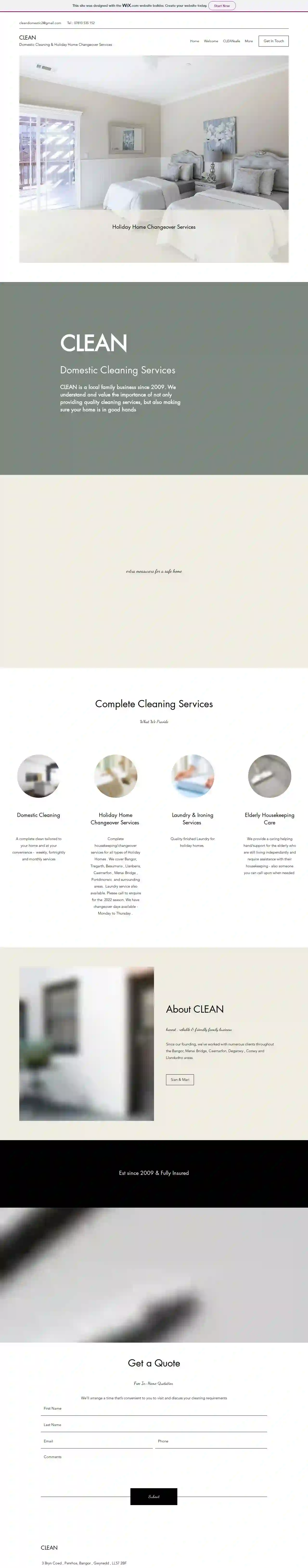 CLEAN domestic & holiday home changeover services