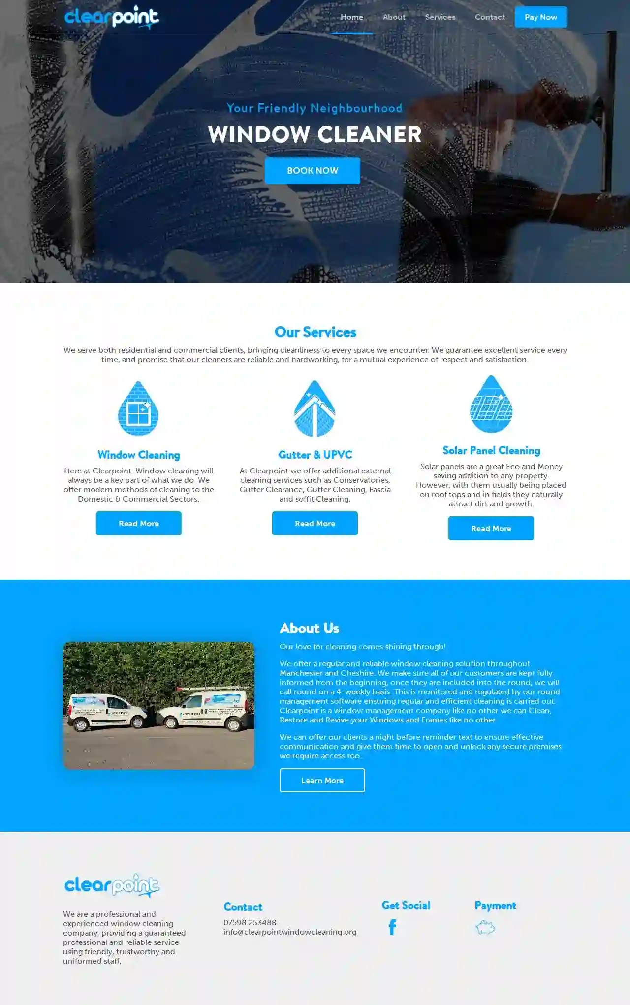 Clear point window cleaning
