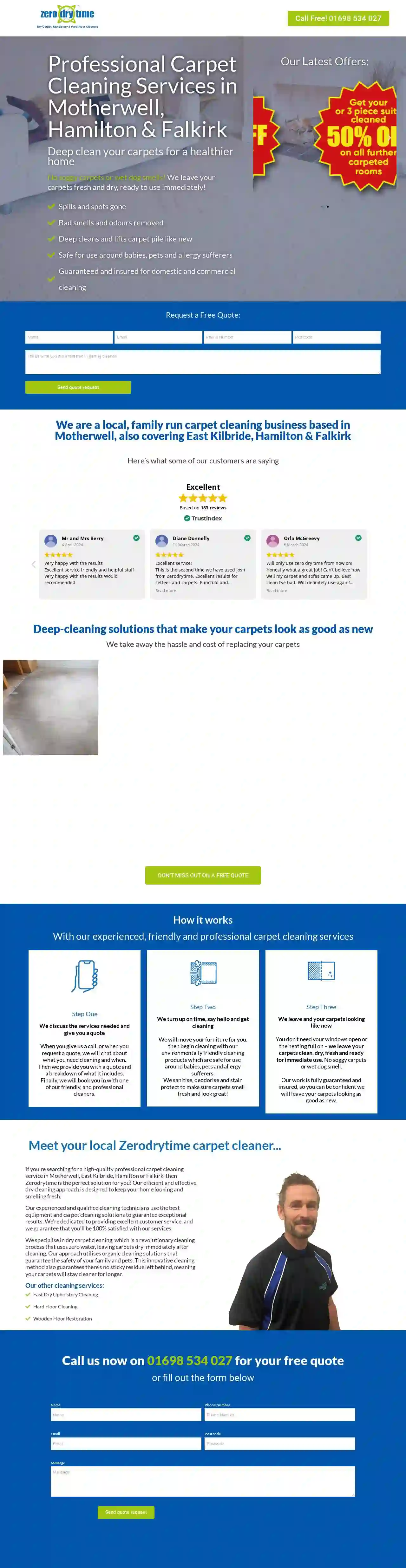 Zero Dry Time Carpet Cleaning Motherwell, Hamilton & East Kilbride