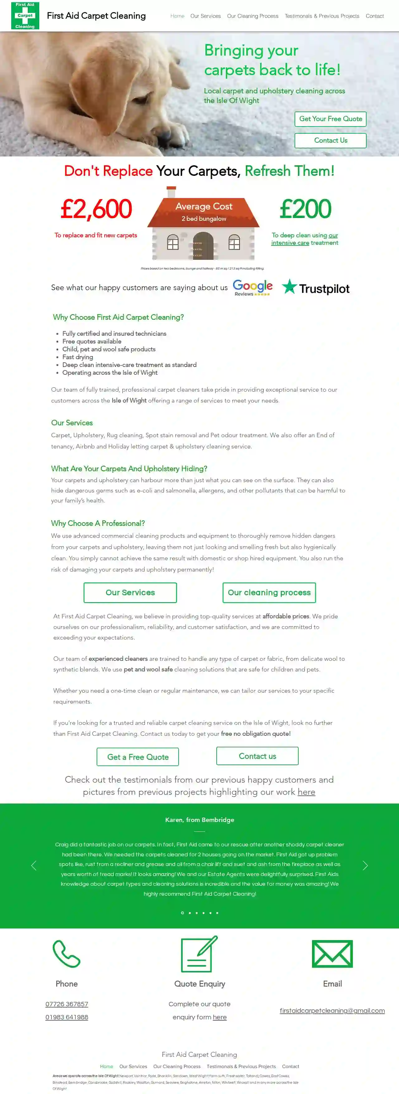 First Aid Carpet Cleaning