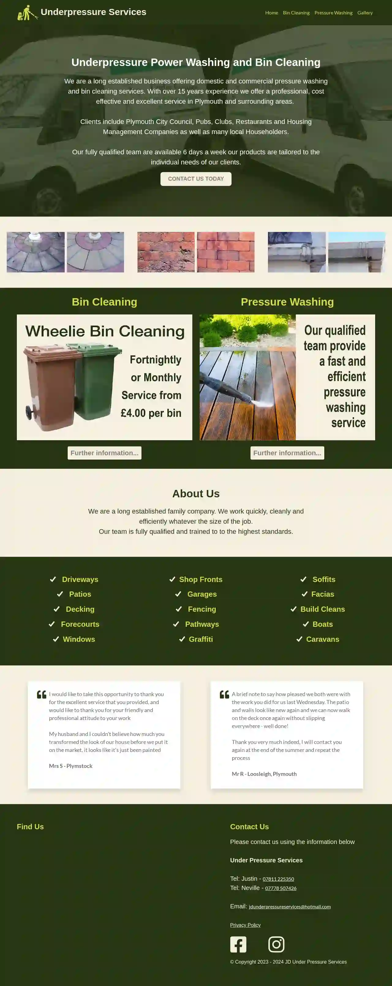 Underpressure Wheelie Bin Cleaning and Pressure Washing Services