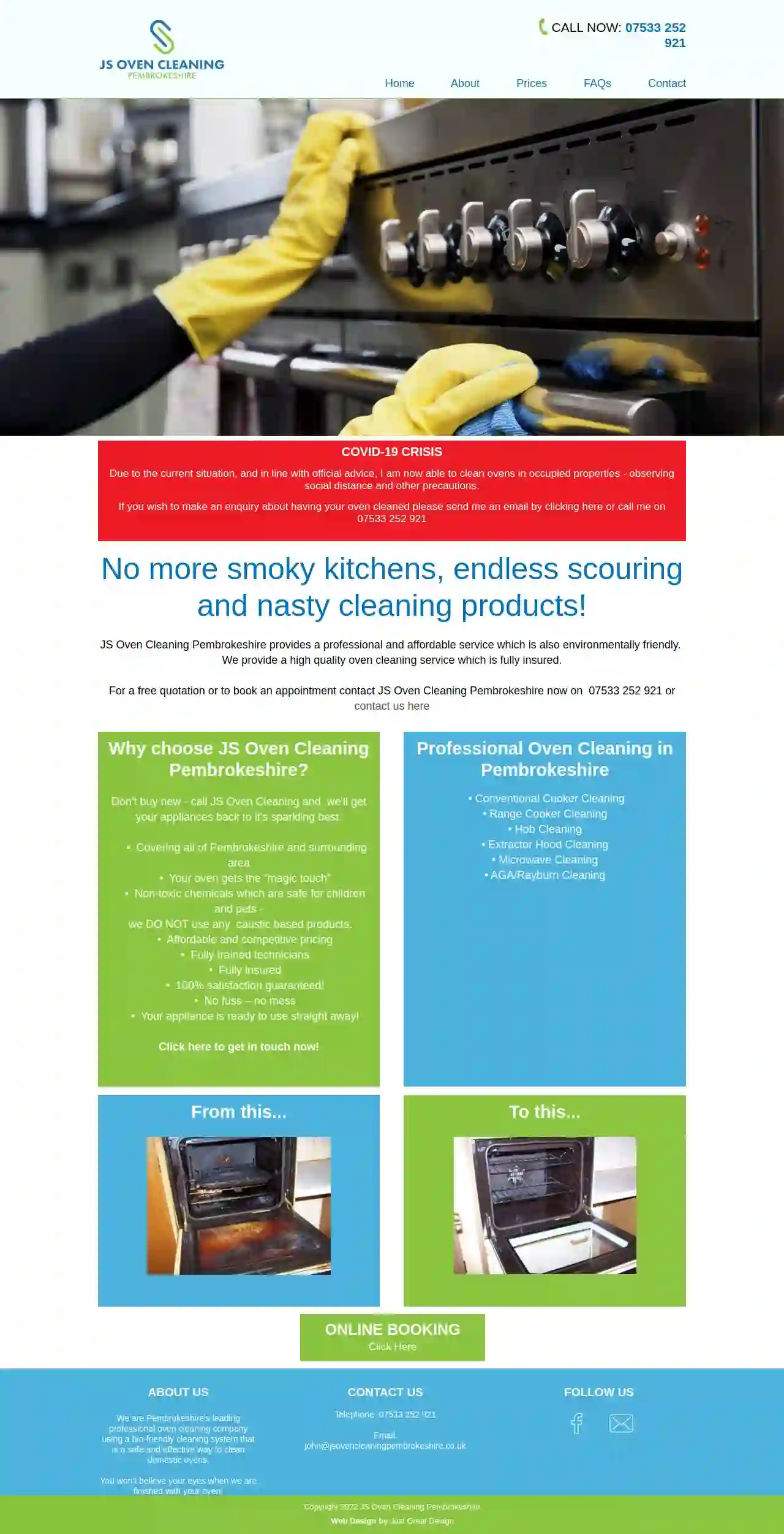 Js oven cleaning pembrokeshire