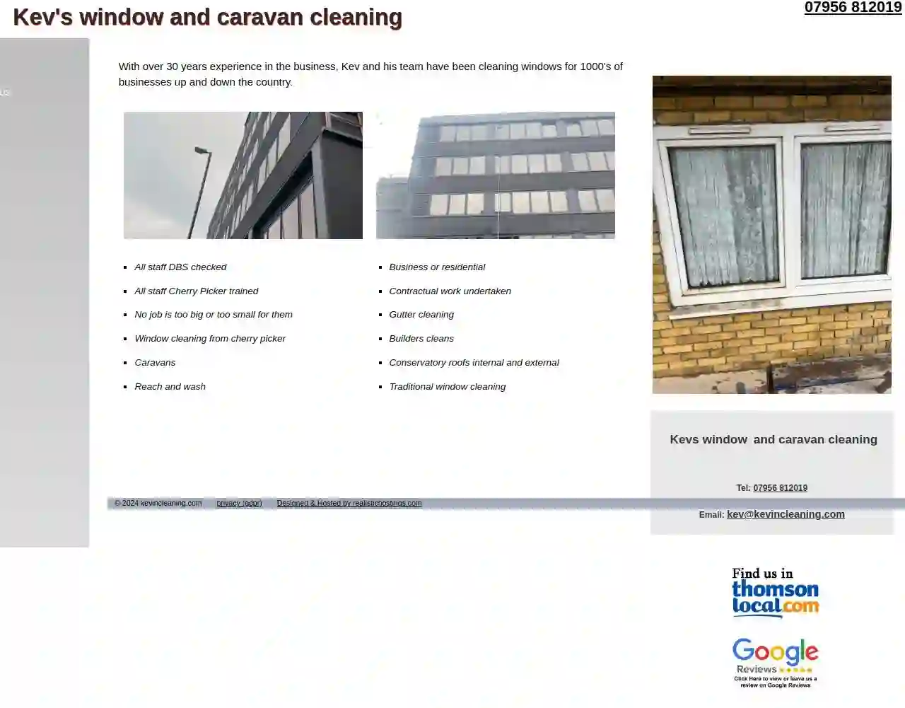 Kev's caravan and window cleaning