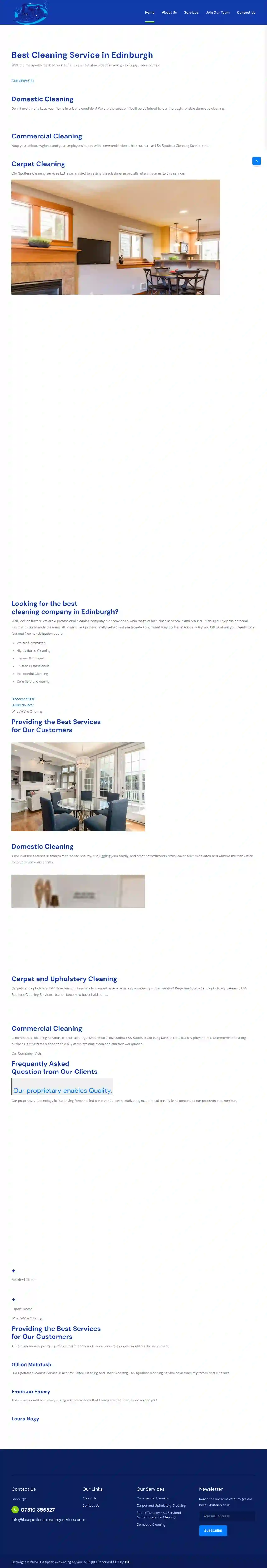 LSA Spotless Cleaning Services Ltd | Cleaning Company Edinburgh