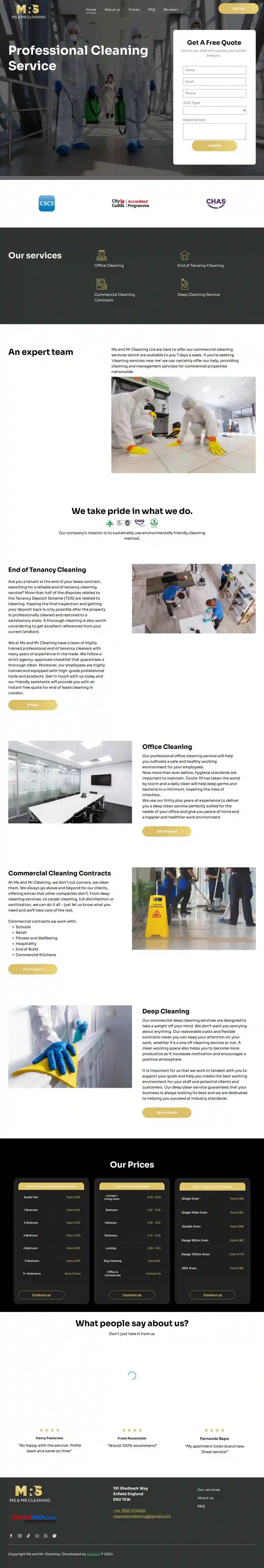 Ms & Mr Cleaning Ltd - End of Tenancy & Commercial Cleaning Enfield