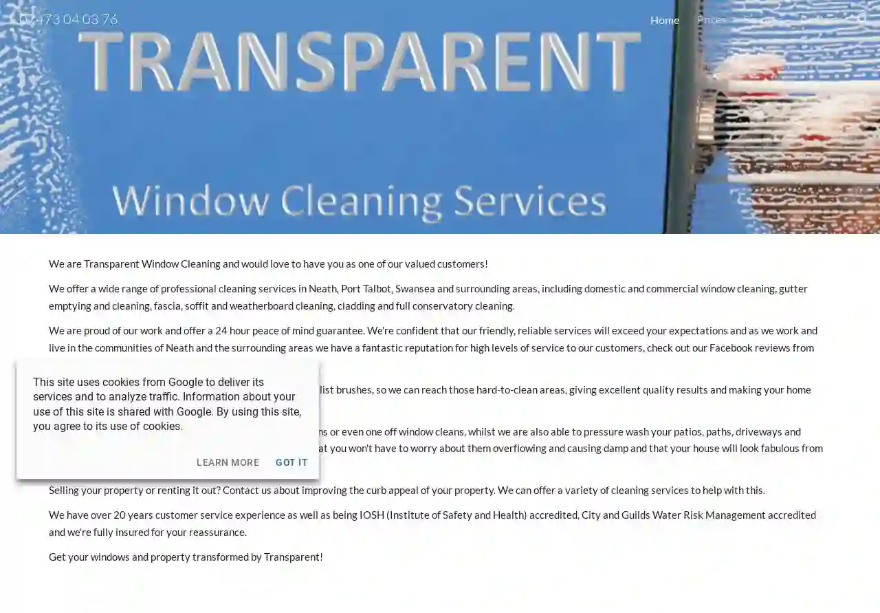 Transparent Window Cleaning Services