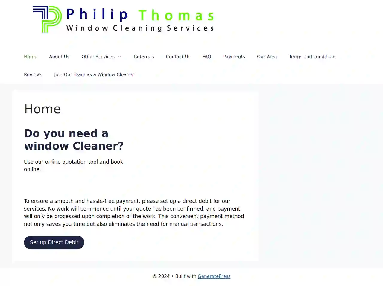 Philip Thomas window cleaning service