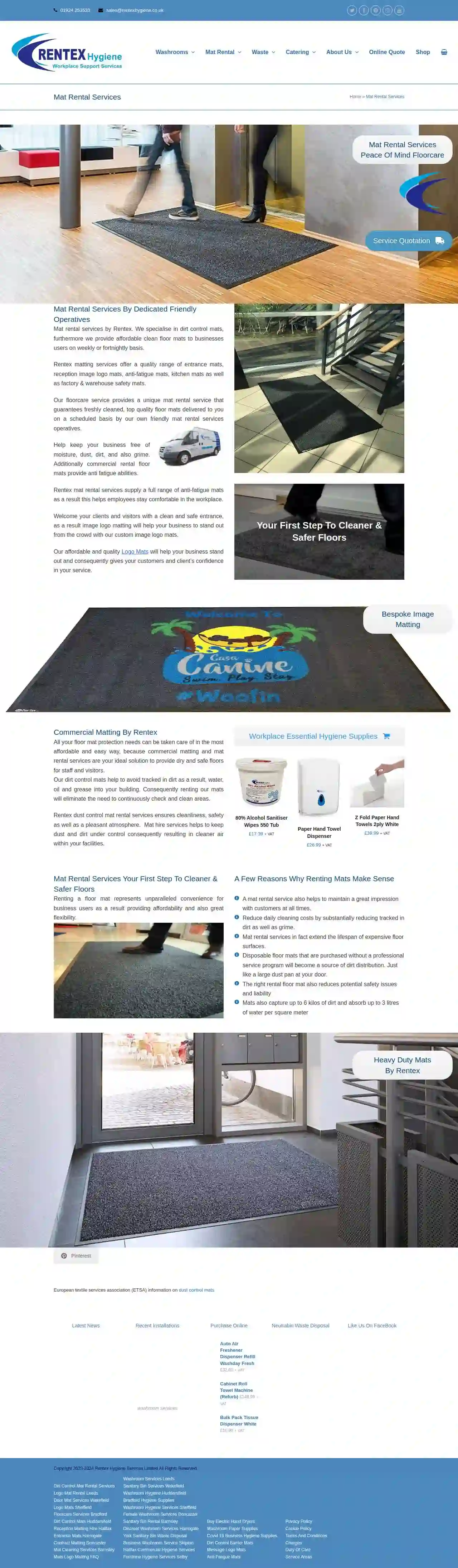 Logo Mats & Dust Control Mat Rental Services UK