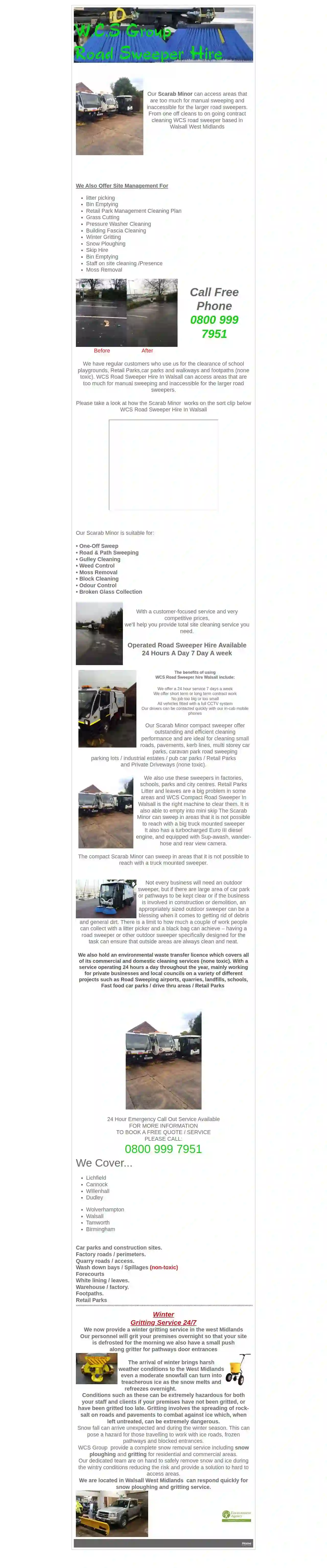 ROAD SWEEPER HIRE CANNOCK & LEICESTER