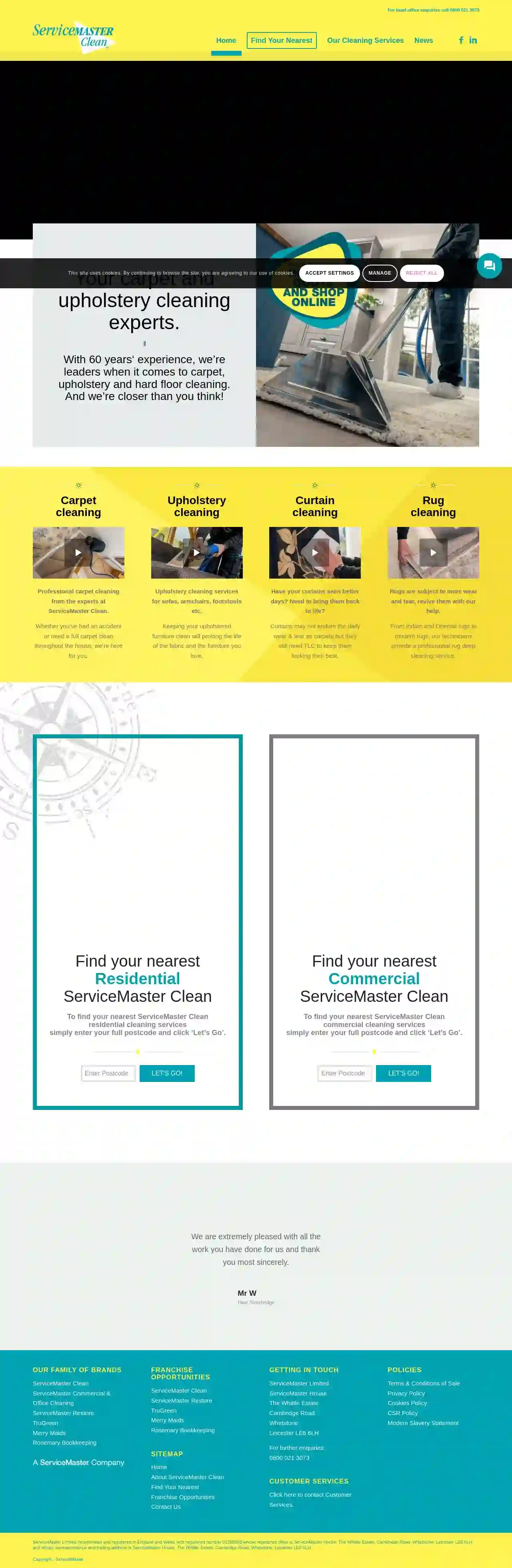 ServiceMaster Clean Rotherham / Barnsley / Wakefield / Huddersfield / Sheffield