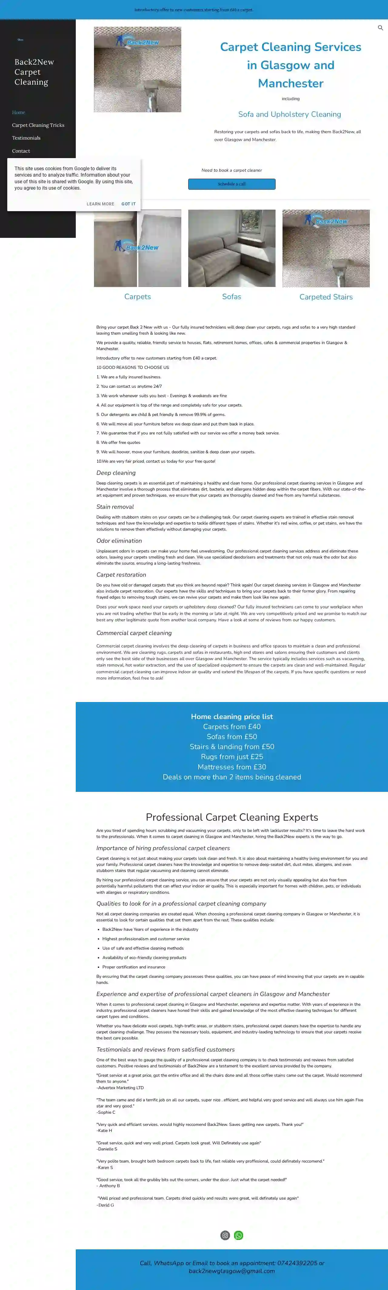 Back 2 New Carpet Cleaning Services Glasgow