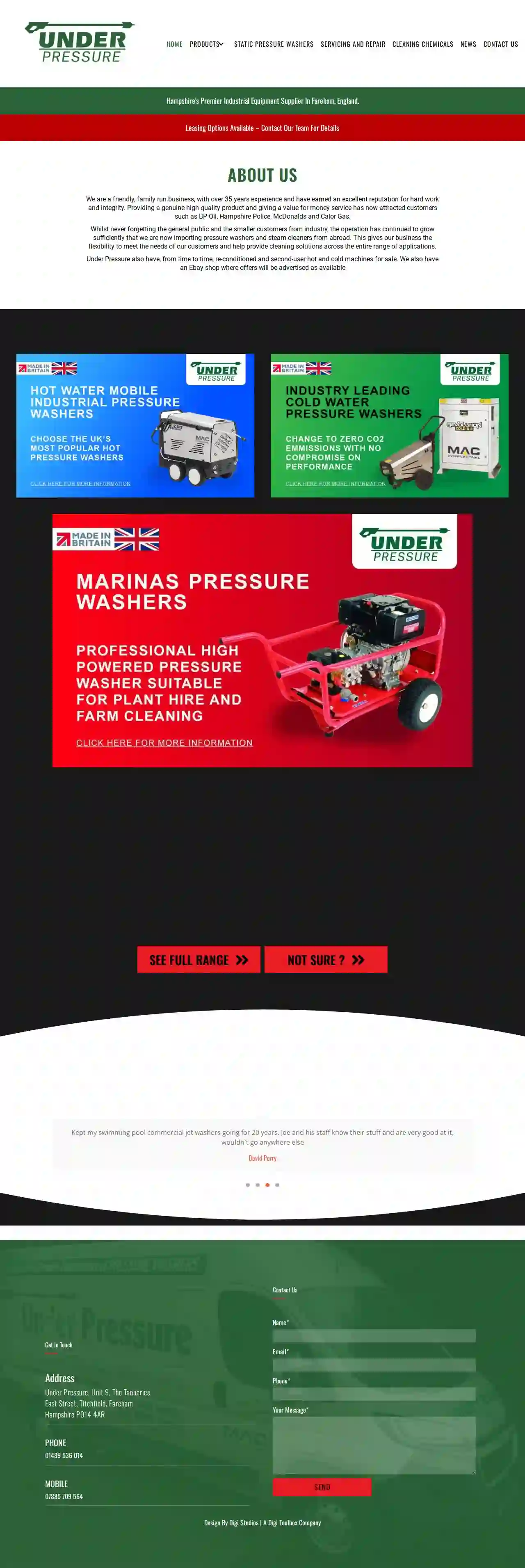 Under Pressure - Pressure Washers Hampshire